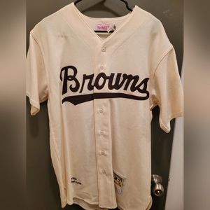 Mitchell and Ness 1953 Satchel Paige jersey, Sz L (St. Louis Browns)